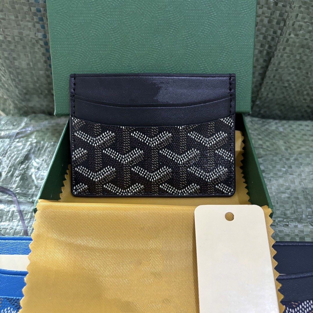 Goyard Card Holder - Multiple Colors Available (Category: Luxury Bags & Wallets) located in Manila. Submitted by adriyawnnn (Listing ID 1440544462, Image 2). Description: - Stylish card holder with iconic Goyard pattern. - Available colors: Green, Black, Brown, Red, Yellow. - Compact and practical for everyday essentials. - Keeps your cards neatly organized. - Comes with its original box..