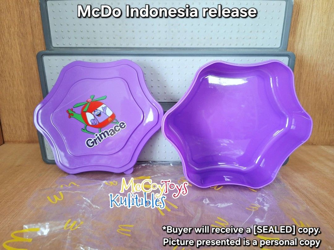 Grimace lunchbox Mcdonalds (Category: Toys & Games) located in San Fernando. Submitted by kewlitibles (Listing ID 1440474913, Image 2). Description: Grimace lunchbox (from McDonald's Indonesia) - 2 pcs available ❌️ BEFORE: P375 ✅️ NOW: P275 *NO MORE LAST PRICE LOCATION: Pampanga MOP: BPI/GCash SHIPPING: JNT / LBC / Flash Express.