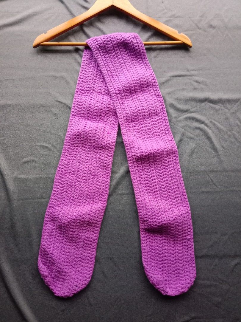 handmade purple chunky knit scarf (Category: Babies & Kids Fashion) located in Bontoc. Submitted by irene_banganan (Listing ID 1440573827, Image 2). Description: handmade purple chunky knit scarf 5.5" wide x 56" long makapal, mabigat excellent quality no flaws, in excellent condition.