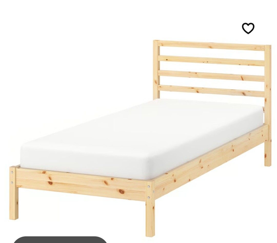 Ikea Bed Frame (Category: Bedding & Towels) located in Singapore. Submitted by _thetartbar_ (Listing ID 1440560902, Image 1). Description: ▪︎BRAND NEW IKEA BED FRAME ▪︎Fully assembled ▪︎ Comes with the slate! ▪︎ Bought for $135+ , Selling For $100 ONLY!! ▪︎Self Collection/Arrange Own Delivery ▪︎Measurements as Per Picture Shown..