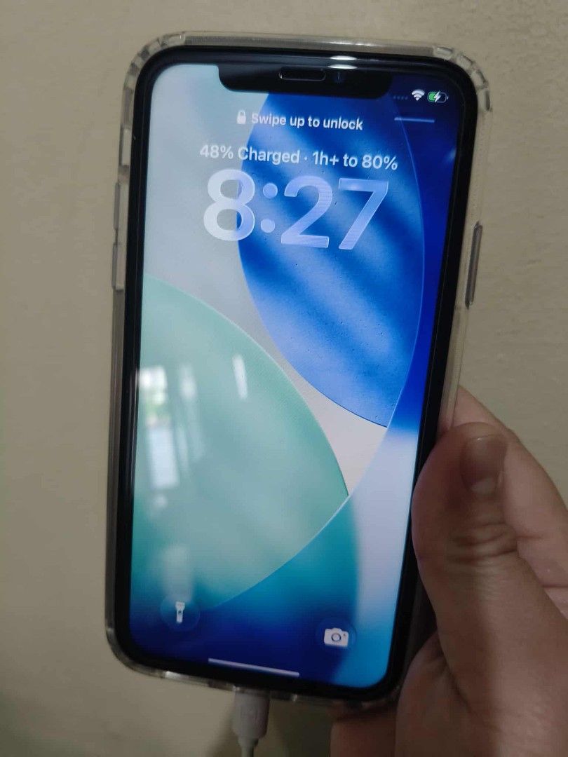 Iphone 11 128gb Rush! Dual sim (Category: iPhone 11 Series) located in Quezon City. Submitted by ConsumerGoodies (Listing ID 1440576469, Image 2). Description: iphone 11 128gb Face id ok camera ok all good Hongkong Variant 100% battery health Loc: Cubao.