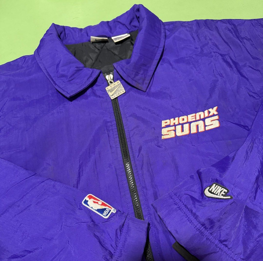 Jacket (Category: Coats, Jackets and Outerwear) located in Pasig City. Submitted by reyeslarry11740 (Listing ID 1440477265, Image 3). Description: For Sale Nike Vintage x NBA Phoenix Suns Jacket Size Large fit XXL 29.5w x 31.2L Excellent to as new condition No issue Need wash, see last 4 pictures 8.5k plus ship only Payment 1st Pasig city .