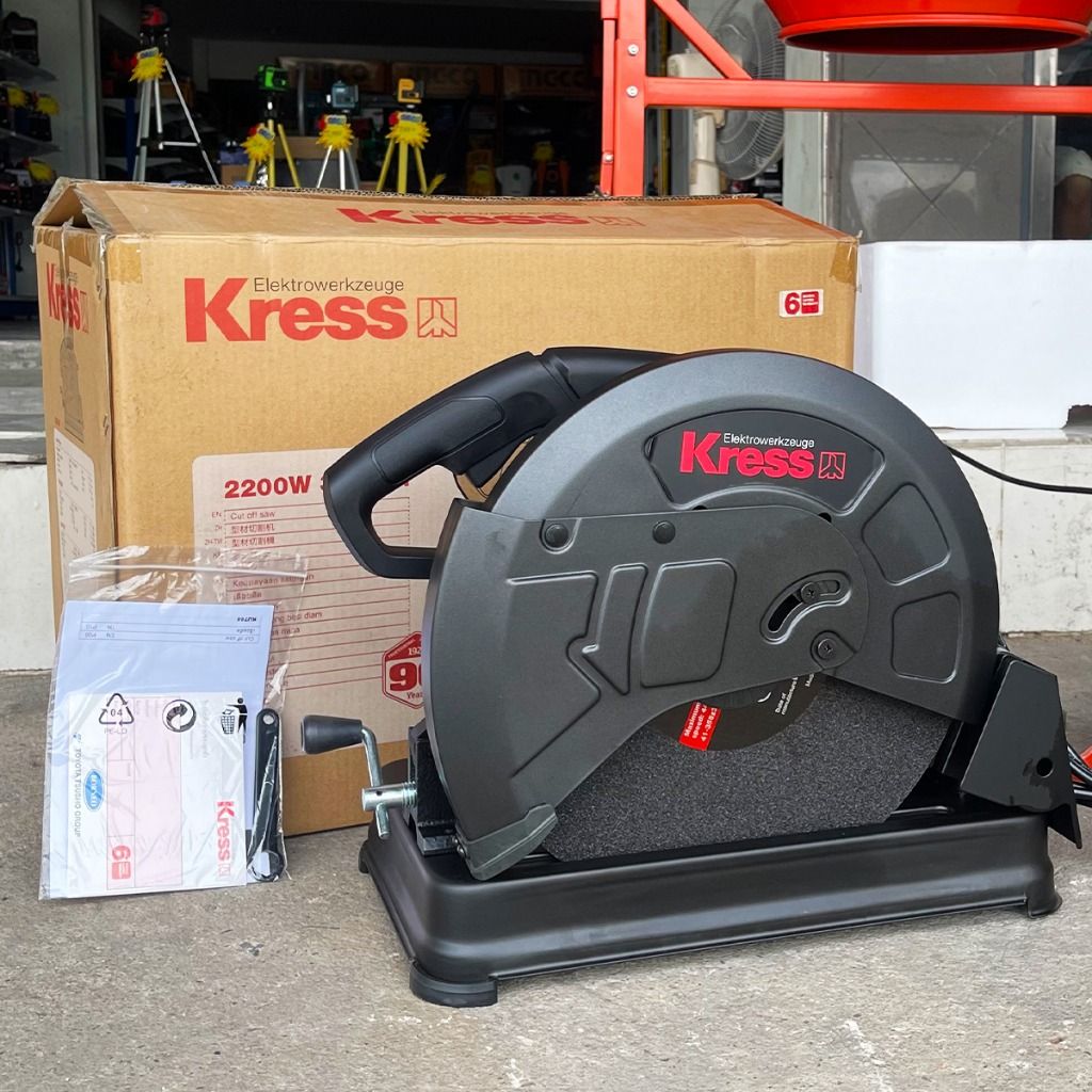 KRESS KU760 CUT OFF MACHINE 2200WATTS (Category: Construction Tools & Equipment) located in Quezon City. Submitted by dito-mura2025 (Listing ID 1440391549, Image 3). Description: The Kress KU760 Cut-Off Saw is a heavy-duty 14" (355mm) metal cutting machine designed for fast and accurate cutting of steel bars, pipes, and metal sections. With a powerful 2200W motor and 3,900 rpm no-load speed, it delivers stable cutting performance for fabrication 