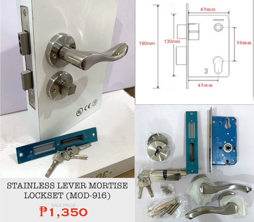 Lever Doorknob | STAINLESS MORTISE LEVER LOCKSET (Category: Locks, Doors & Gates) located in Manila. Submitted by allanmil (Listing ID 1440390608, Image 1). Description: STAINLESS MORTISE LEVER LOCKSET ✔︎ SUS 304 ✔︎ Mortise Lockset MARKDOWN PRICE: ✅ ₱1,300 ➤ 📍PHYSICAL STORE located in Sampaloc Manila (near UST) ➤ Delivery via Lalamove/Grab ➤ COD via Lalamove's Purchase Service (c/o buyer).