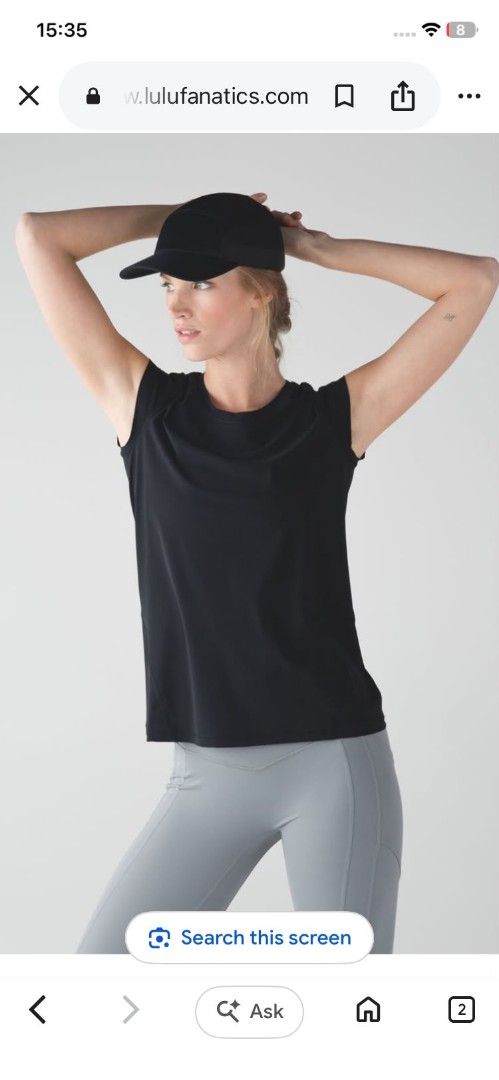 Lululemon Sunaway runaway Shirt 8 (Category: Activewear) located in Subic. Submitted by tintindera (Listing ID 1440491344, Image 1). Description: - Black Lululemon t-shirt cut tag but fits from L - Short sleeves - Scoop neck - Soft fabric, perfect for workouts or casual wear - Lululemon logo on bottom left hem.