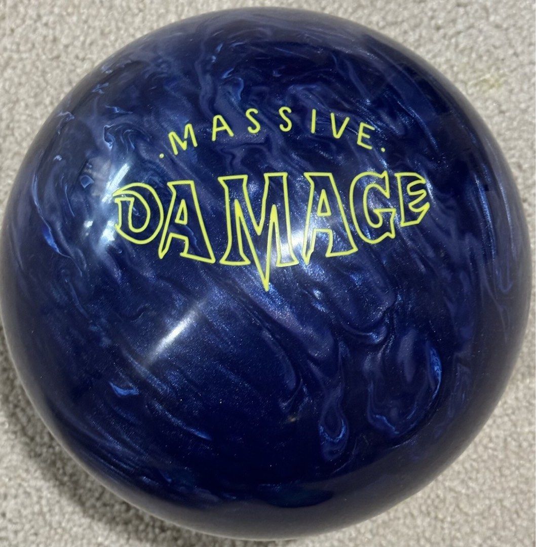 MASSIVE DAMAGE (Category: Billiards & Bowling) located in Singapore. Submitted by kabu11 (Listing ID 1440491925, Image 1). Description: MASSIVE DAMAGE Bowling ball. Used once/twice Meet up location can be discussed .
