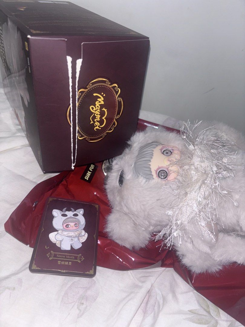 Maymei Winter Weirdness: Snow Moth (Category: Toys & Games) located in San Juan City. Submitted by prancer.09 (Listing ID 1440487574, Image 2). Description: Maymei Winter Weirdness: Snow Moth (opened) - box contains plush pendant, card, foil bag - purchased 2026, barely used and in good condition Mode of Payment: Gcash/Paymaya Delivery: via Lalamove, shouldered by buyer Location: San Juan City area.