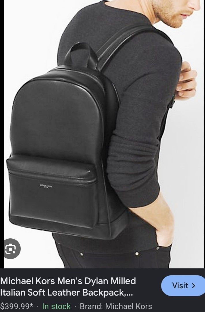 Michael Kors Dylan Milled Italian Soft Leather Backpack Black (Category: Backpacks) located in Cainta. Submitted by kluxurychoices (Listing ID 1440521689, Image 2). Description: - Authentic Michael Kors Dylan backpack - Luxurious black soft milled leather - Good for Laptop bag - U.S. bought - Very nice in actual .