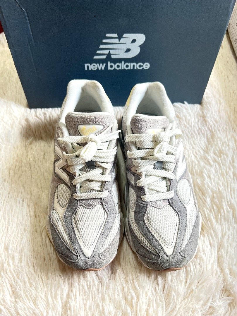 New Balance 9060 Grey White Sneakers (Category: Sneakers) located in Quezon City. Submitted by thrifterella (Listing ID 1440487033, Image 1). Description: New Balance 9060 👟 Color: Grey Size: 5 US / 23 cm Conditions: Used once with box Guaranteed Authentic 💯 Bought Price: ₱4,945 Selling Price: ₱3,500 (Slightly Negotiable).
