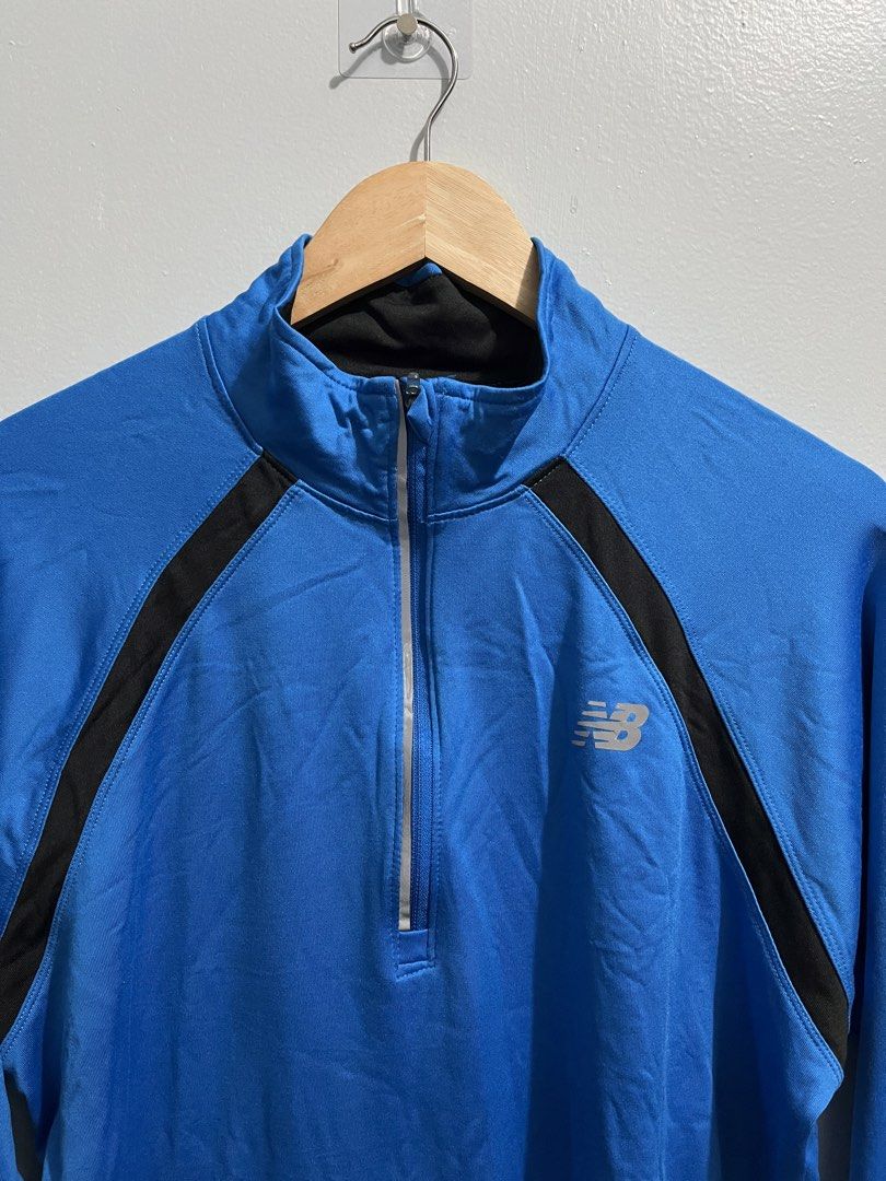 New Balance NB Dry Shirt (Category: Activewear) located in Manila. Submitted by mkjah (Listing ID 1440540201, Image 2). Description: New Balance NB Dry LongSleeves Running shirt with thumbhole cuffs Half-zip Reflective Silver Logo & zipper trim Stretchable Fabric Size: Asia L (W) 22 (L) 27 (SH) 20 (S) 28 Faded size tag; no issue Ready to use 🧼 Color may vary due to lighting Price: 450 plus shipping Please manage your expectations before placing 