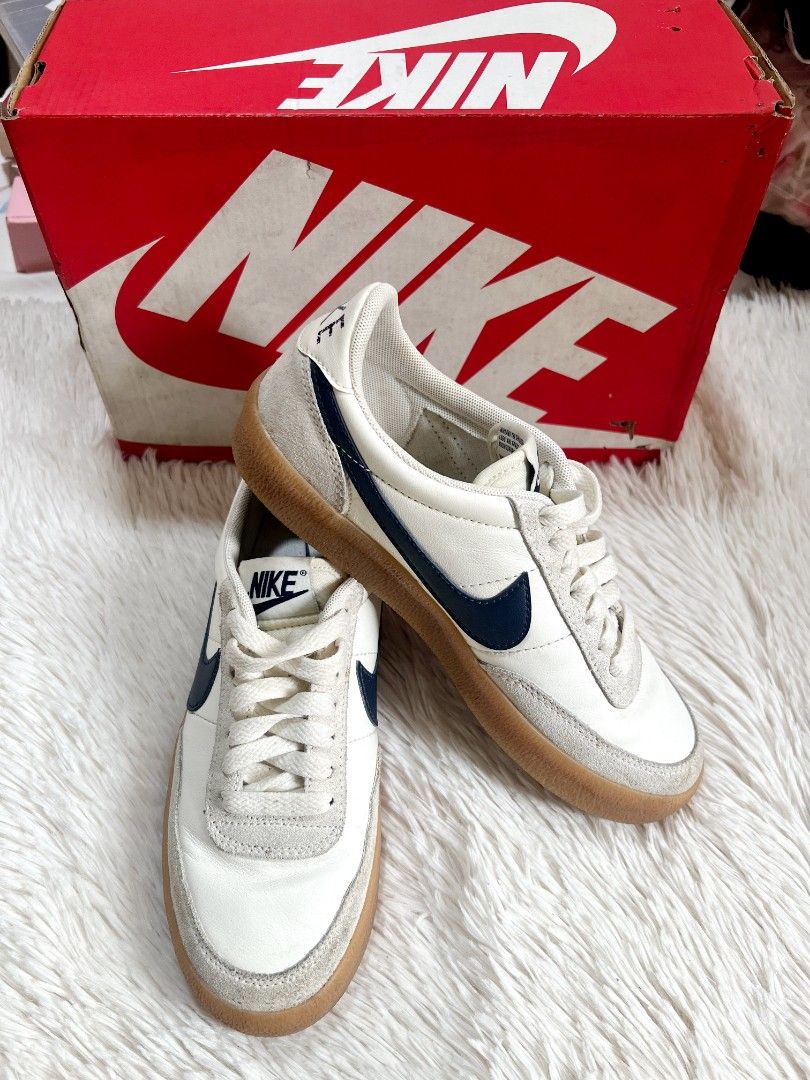 Nike Killshot 2 Sneakers Yellow Gum Sole (Category: Sneakers) located in Quezon City. Submitted by thrifterella (Listing ID 1440488313, Image 1). Description: Nike W Killshot 2 👟 Color: Sail/Midnight Navy - Gum Yellow Size: 6.5 US / 23.5 cm Conditions: Used with box Guaranteed Authentic 💯 Bought Price: ₱5,195 Selling Price: ₱3,500 (Slightly Negotiable).