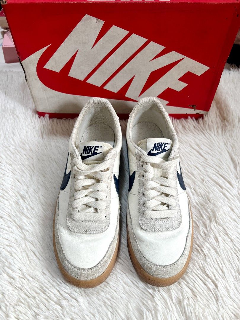 Nike Killshot 2 Sneakers Yellow Gum Sole (Category: Sneakers) located in Quezon City. Submitted by thrifterella (Listing ID 1440488313, Image 2). Description: Nike W Killshot 2 👟 Color: Sail/Midnight Navy - Gum Yellow Size: 6.5 US / 23.5 cm Conditions: Used with box Guaranteed Authentic 💯 Bought Price: ₱5,195 Selling Price: ₱3,500 (Slightly Negotiable).