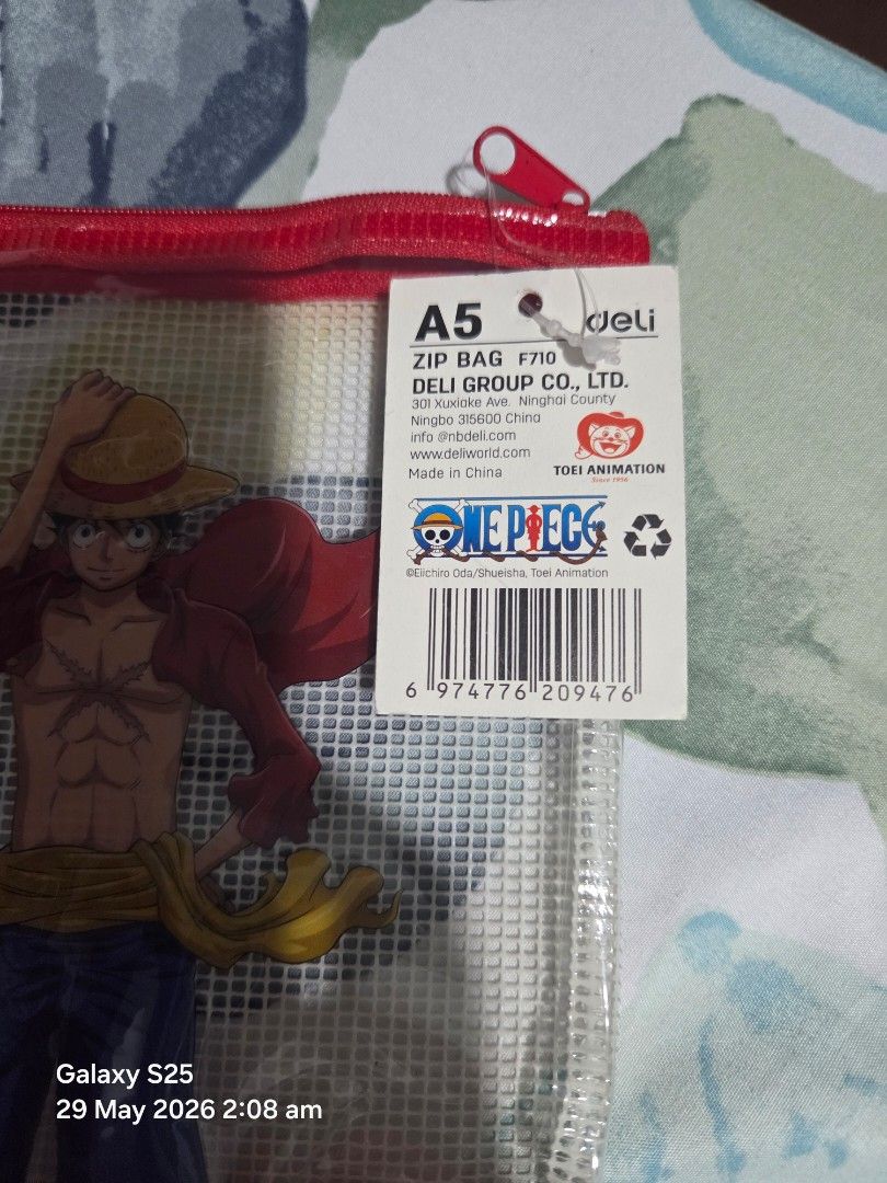 One Piece x Deli School Items (Selling as a Set) (Category: Stationery & School Supplies) located in Quezon City. Submitted by panchie32 (Listing ID 1440564847, Image 3). Description: Selling these cute Deli x One Piece items as a set ✨ These are never used/ brand new items. Included in the bundle: 📚 1 pouch ✏️ 1 box of sharpened pencils (12 pcs) 🖍️ Pack of 6 highlighters 📝 2 sticky notes 📓 1 small notebook Originally bought everything for ar