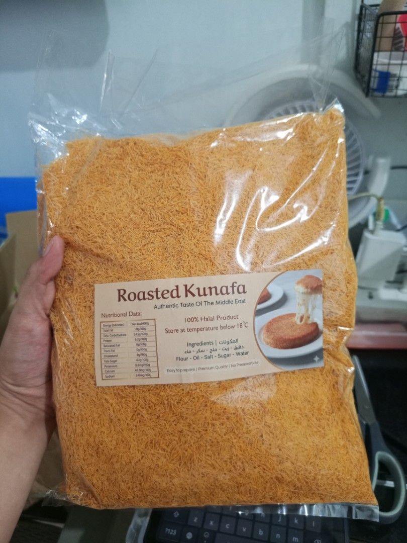 Original Roasted kunafa kataifi 500g (Category: Spice & Seasoning) located in Quezon City. Submitted by ajonlinesh55809 (Listing ID 1440537617, Image 2). Description: original roasted kunafa kataifi ₱550- 500g same day delivery.