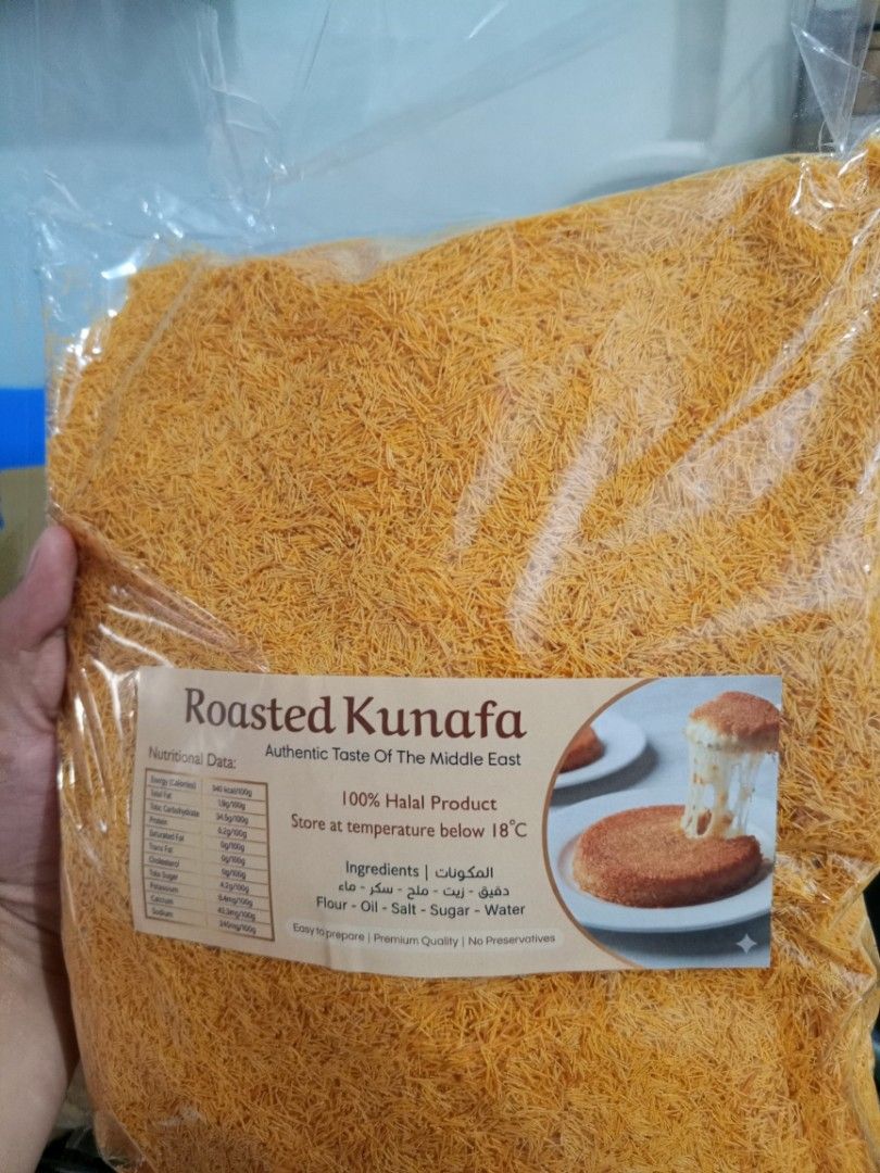 Original Roasted kunafa kataifi 500g (Category: Spice & Seasoning) located in Quezon City. Submitted by ajonlinesh55809 (Listing ID 1440537617, Image 1). Description: original roasted kunafa kataifi ₱550- 500g same day delivery.