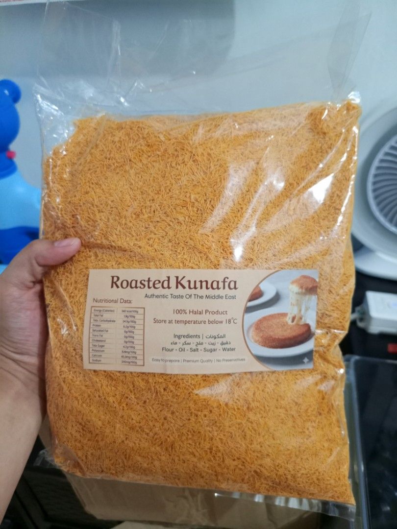 Original Roasted kunafa kataifi 500g (Category: Spice & Seasoning) located in Quezon City. Submitted by ajonlinesh55809 (Listing ID 1440537617, Image 3). Description: original roasted kunafa kataifi ₱550- 500g same day delivery.