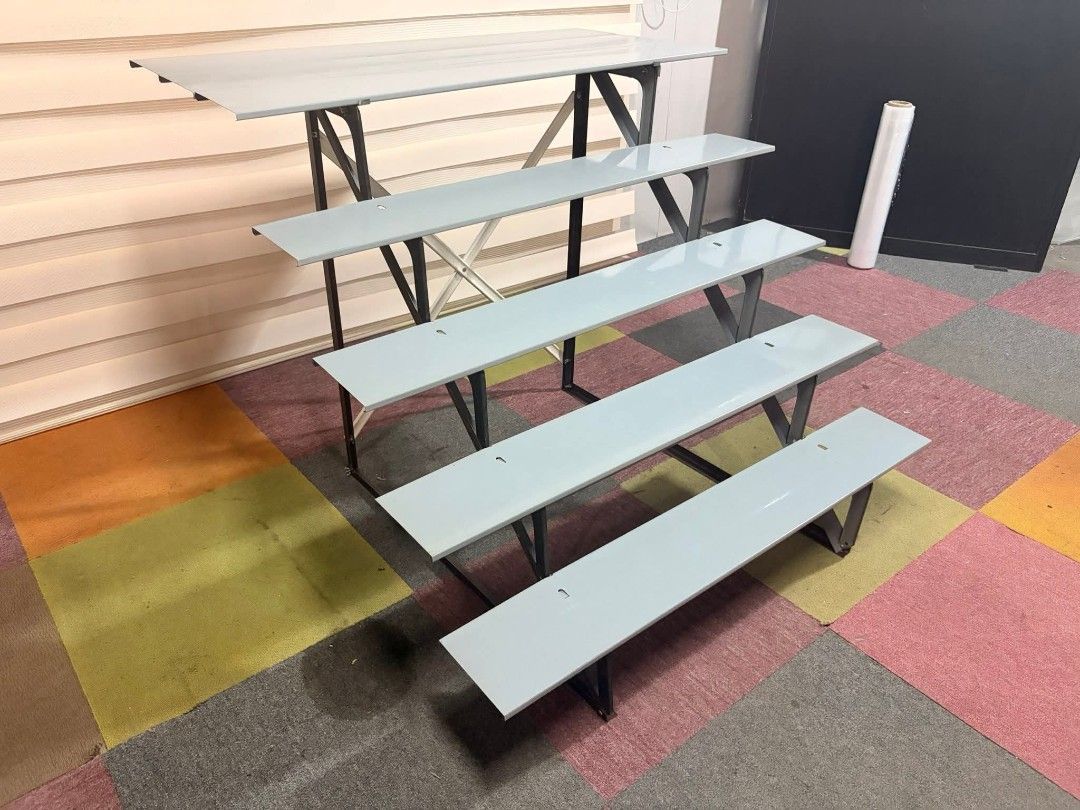 Plantstand (Category: Other Home Furniture) located in Meycauayan. Submitted by marygracecasimiro (Listing ID 1440420343, Image 3). Description: Bleacher type Plant Stand for "PLANTITAS" Best for Plants like Cactus & Succulents Collapsible with Box Price : 3k 39L x 42W x 31H inches In VERY good condition🩷.