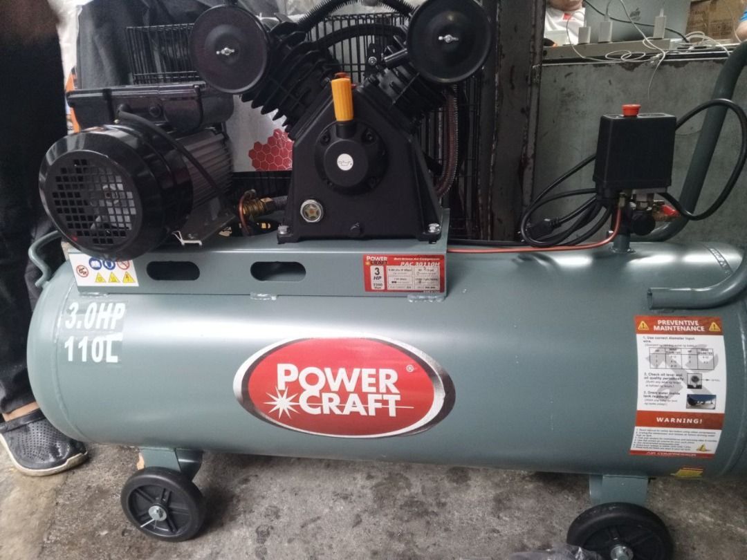 Powercraft Air Compressor Specs: PAC 30110H, 3HP (Category: Everything Else Others) located in Manila. Submitted by joeyroque09 (Listing ID 1440402110, Image 1). Description: Powercraft Air Compressor Specs: PAC 30110H, 3HP Price: 29500.