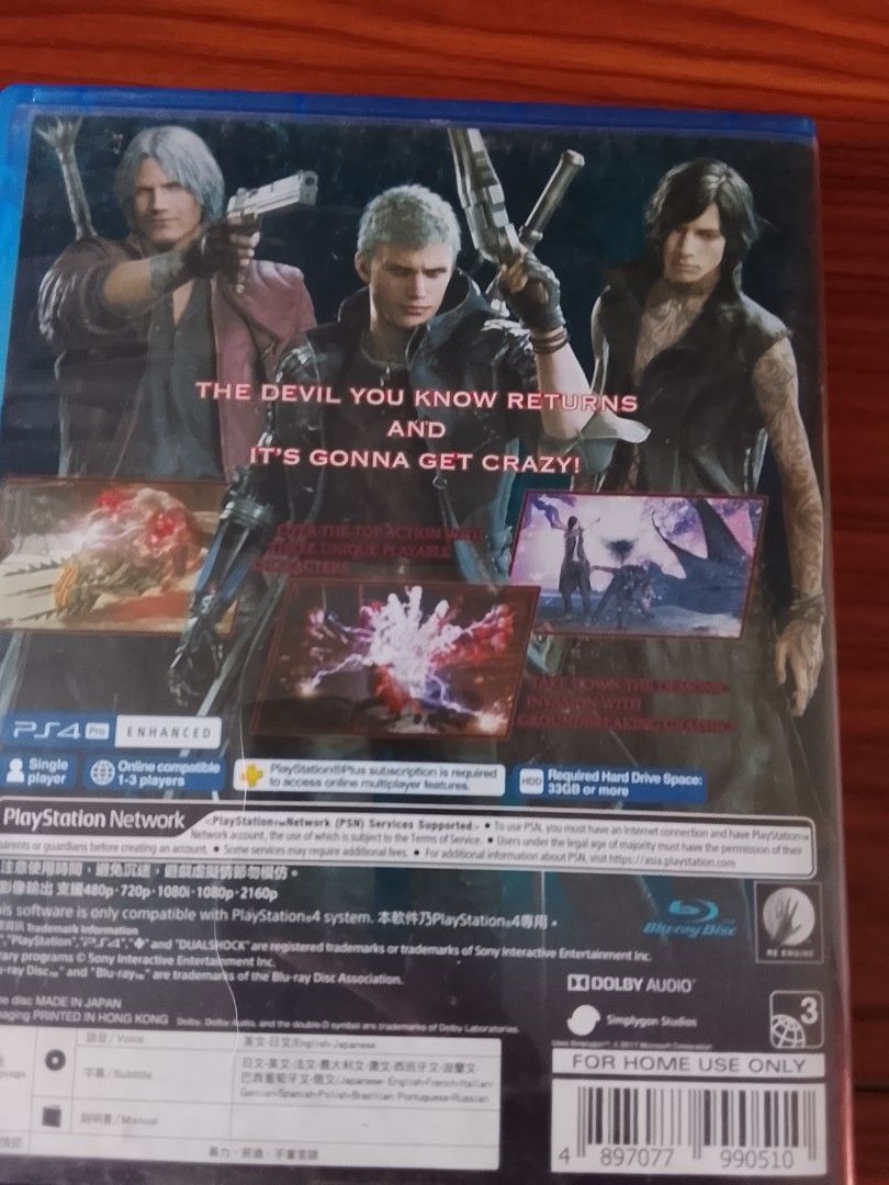 Ps5 Devil my Cry 5 (Category: PlayStation) located in Manila. Submitted by coinhunter8 (Listing ID 1440426364, Image 3). Description: My collection PS4 Devil my cry 5 this the perfect 10 the story the graphics is great the character. I hope for the 6 version.