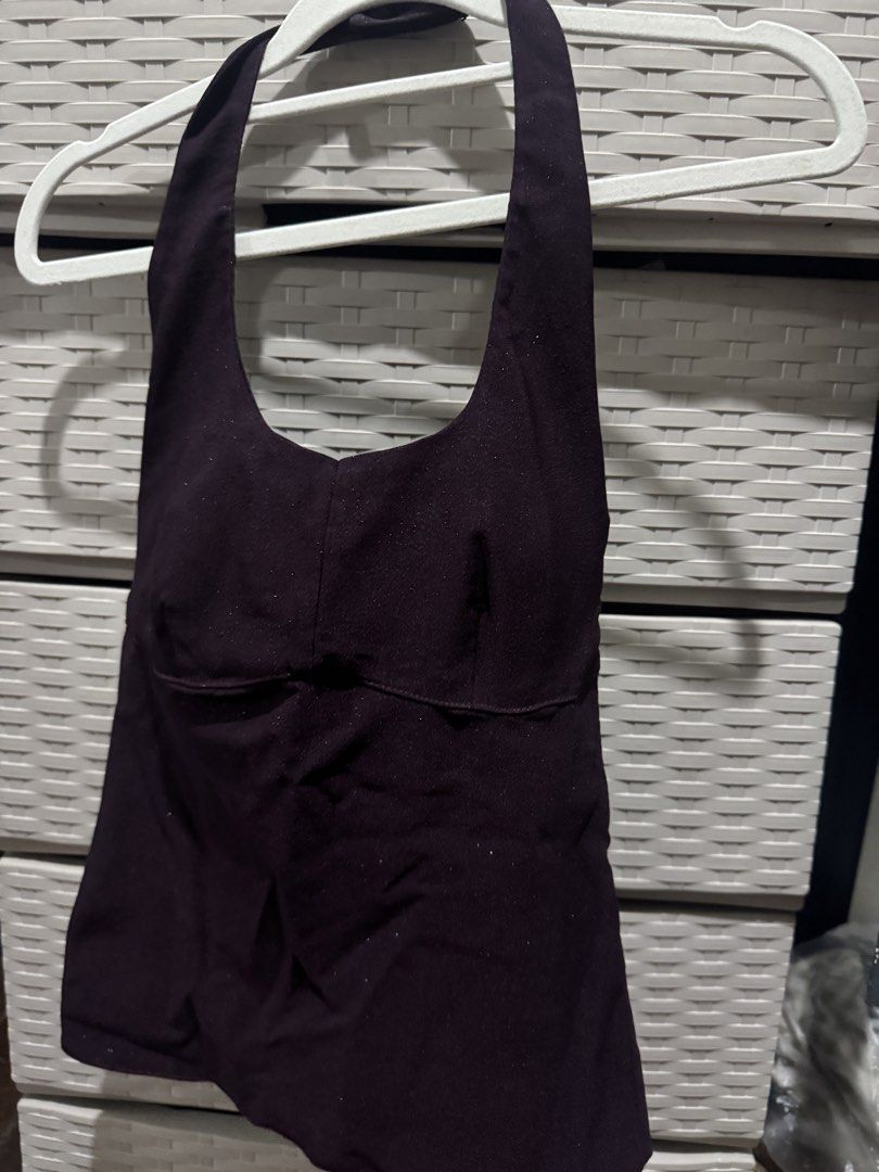 Purple Glittery Halter Top (Category: Longsleeves) located in Quezon City. Submitted by kimvmdr (Listing ID 1440471521, Image 3). Description: Thrifted from Ig Halter neck, glittery detail.