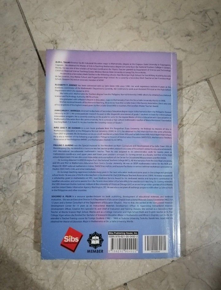 REALISTIC MATH GRADE 9 (Category: Textbooks) located in Malabon City. Submitted by silver_shopping (Listing ID 1440469264, Image 2). Description: .