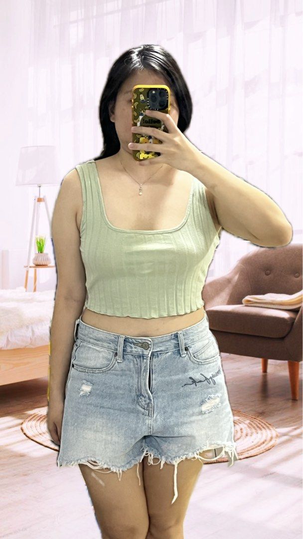 Ribbed Crop Tops - Various Colors (Category: Others Tops) located in Manila. Submitted by brownqueen65310 (Listing ID 1440447974, Image 3). Description: - Cute and trendy ribbed crop tops - Super stretchy and comfortable fabric - Versatile: perfect for layering or wearing on its own - Available colors: Brown, Black, Light Green, Grey - Ideal for creating casual outfits - 100 each .