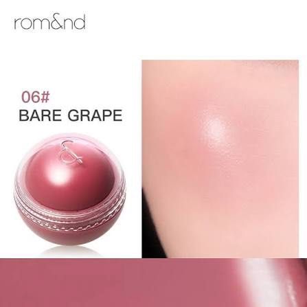 rom&nd Juicy Roll Cheek Bare Grape 06 (Category: Makeup) located in Manila. Submitted by uuusong (Listing ID 1440505106, Image 2). Description: - rom&nd Juicy Roll Cheek Blush - Shade: 06 Bare Grape - Type: Gloss balm blush - Finish: Natural, dewy - Application: Easy rollerball applicator for seamless blending - Effect: Subtle flush of color - Look: Fresh, youthful.