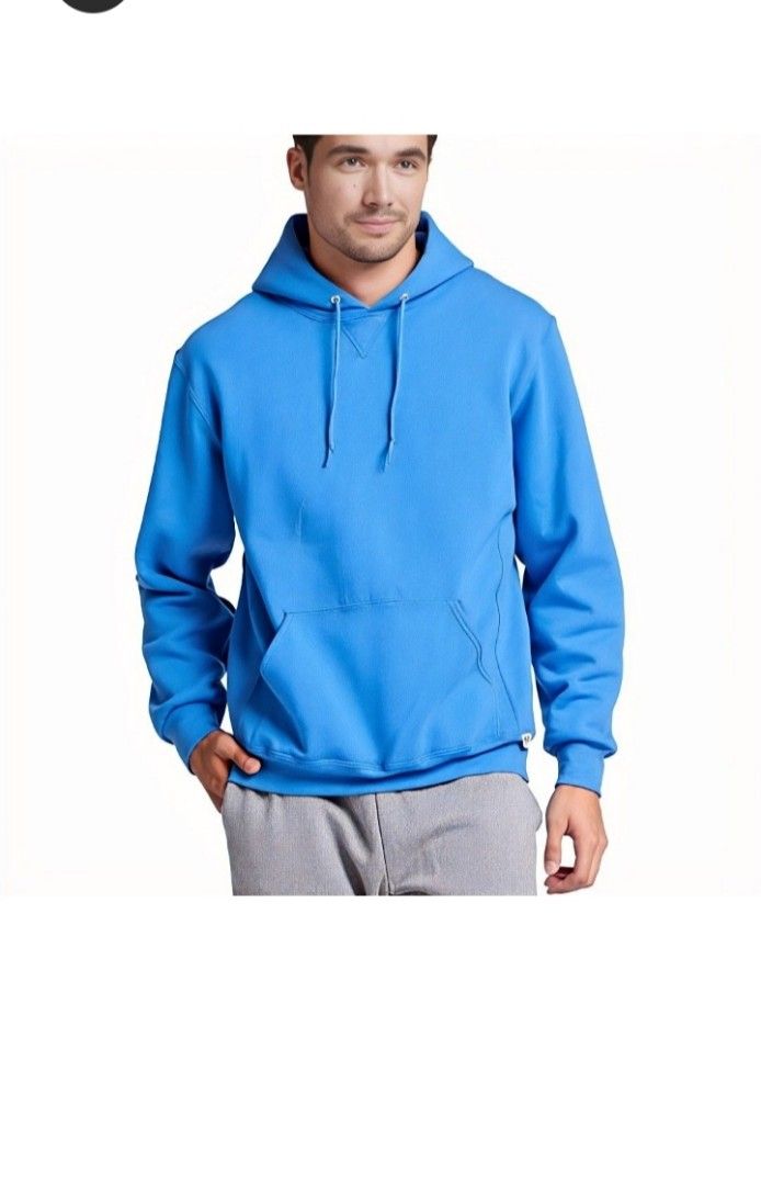 Russell Athletic Blue Hoodie (Category: Hoodies) located in Manila. Submitted by coolriver.2ce20b (Listing ID 1440389332, Image 1). Description: - Classic blue hoodie from Russell Athletic - Features a front pocket - Adjustable drawstring hood - Comfortable and casual design - Perfect for everyday wear - Shows minimal signs of wear.