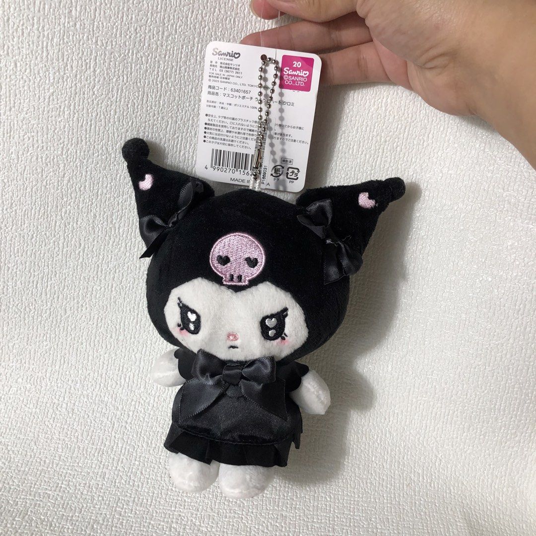 Sanrio Kuromi Plush Keychain Pouch (Category: Plushies & Soft Toys) located in Manila. Submitted by mekabee_moon (Listing ID 1440487742, Image 1). Description: - Adorable Sanrio Kuromi plush pouch - Stylish black and white design with a cute skull detail - Secure zipper closure for your essentials - Includes a ball chain for easy attachment as a bag charm - Perfect for organizing small items on the go - Made in China.