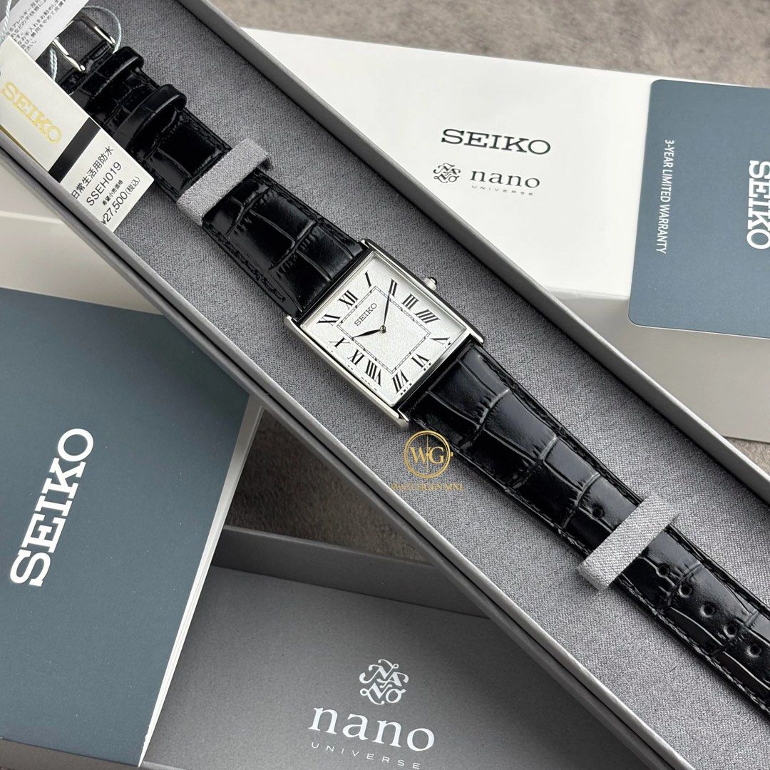 Seiko Nano Universe SSEH019 (Category: Men's Watches) located in Manila. Submitted by drhanlie (Listing ID 1440431120, Image 3). Description: Seiko Selection SSEH019 ⌚️ Nano Universe Special Collaboration A refined collaboration between Seiko Selection and nano universe, featuring a vintage-inspired rectangular case, clean ivory dial, and minimalist styling that delivers timeless dress watch elegance with modern everyday wearability. FOR ONLY ₱15