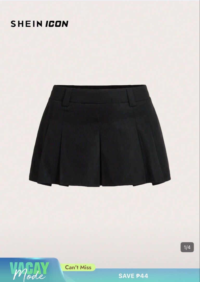 SHEIN ICON Black Pleated Mini Skirt (Category: Skirts) located in Manila. Submitted by gureesuu (Listing ID 1440461972, Image 1). Description: SHEIN ICON black pleated mini skirt. Side zip. Fits XS/S. Versatile for casual or dressy looks. SIZE: XS RFS: Too short for my liking Can include pics when worn..