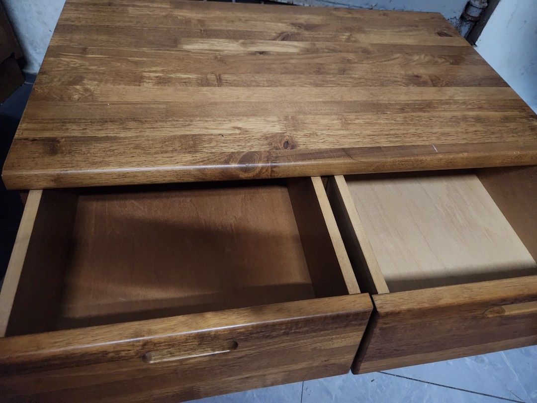Solid wood Tv rack (Category: Shelves, Cabinets & Racks) located in Quezon City. Submitted by amber___18 (Listing ID 1440389782, Image 3). Description: -tv rack with drawers -japan surplus matibay - Solid wood construction for durability - Four spacious drawers for ample storage - Smooth-gliding drawers for easy access - Attractive finish complements any decor - Minor signs of wear, adding character.