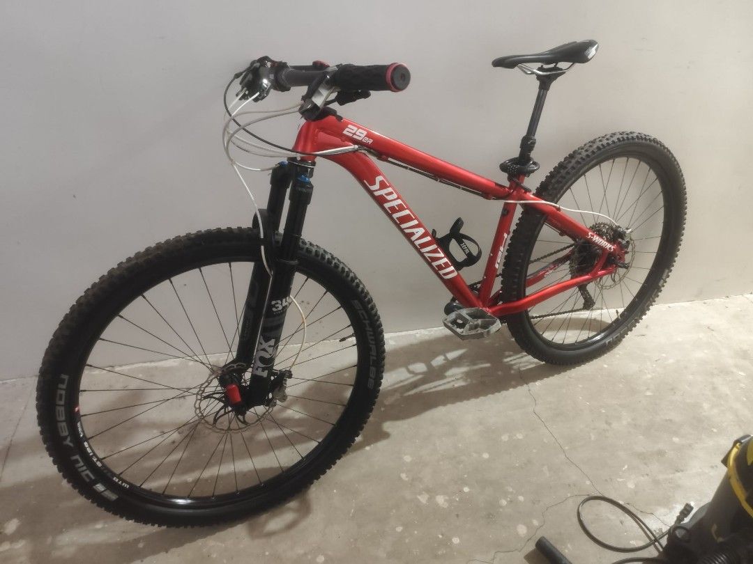Specialized Rockhopper 29er Mountain Bike (Category: Bicycles) located in Manila. Submitted by shokototay (Listing ID 1440493435, Image 1). Description: - Red Specialized Rockhopper 29er - Upgraded Fox 34 fork - SRAM crankset and pedals - Shimano rear derailleur - Shimano brakes - Water bottle cage included - Ready for your next trail adventure!.