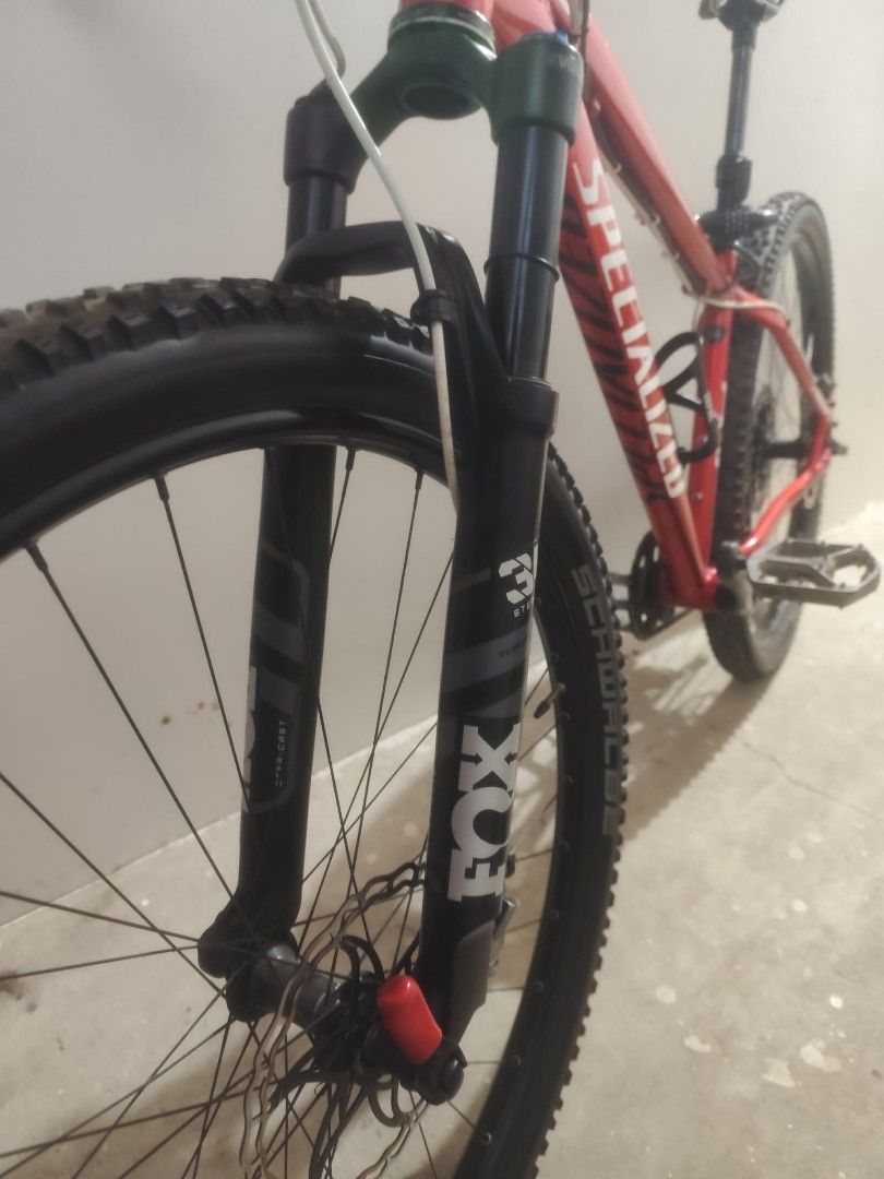 Specialized Rockhopper 29er Mountain Bike (Category: Bicycles) located in Manila. Submitted by shokototay (Listing ID 1440493435, Image 2). Description: - Red Specialized Rockhopper 29er - Upgraded Fox 34 fork - SRAM crankset and pedals - Shimano rear derailleur - Shimano brakes - Water bottle cage included - Ready for your next trail adventure!.