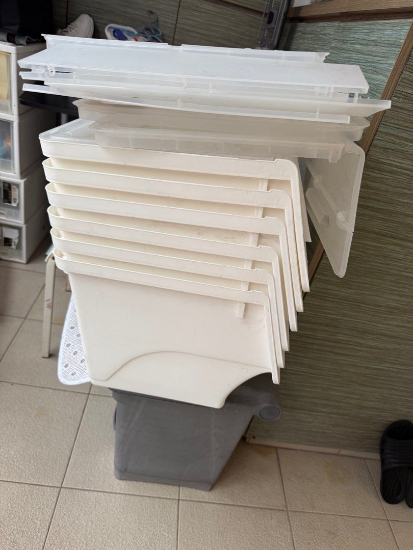 Stackable White Plastic Storage Drawer Organizers466252172876861440