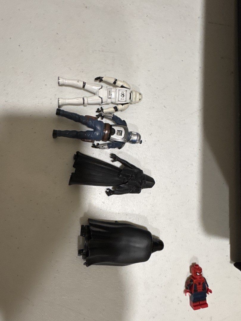 Star Wars Die Cast Action Figures Lot (Category: Figurines & Statues) located in Quezon City. Submitted by vsaint (Listing ID 1440507350, Image 2). Description: - Lot includes Star Wars figures: Darth Vader, Stormtrooper, and a character in blue armor. - Spiderman action figure not included ( for reference only) size - Ideal for collectors and fans of these characters..