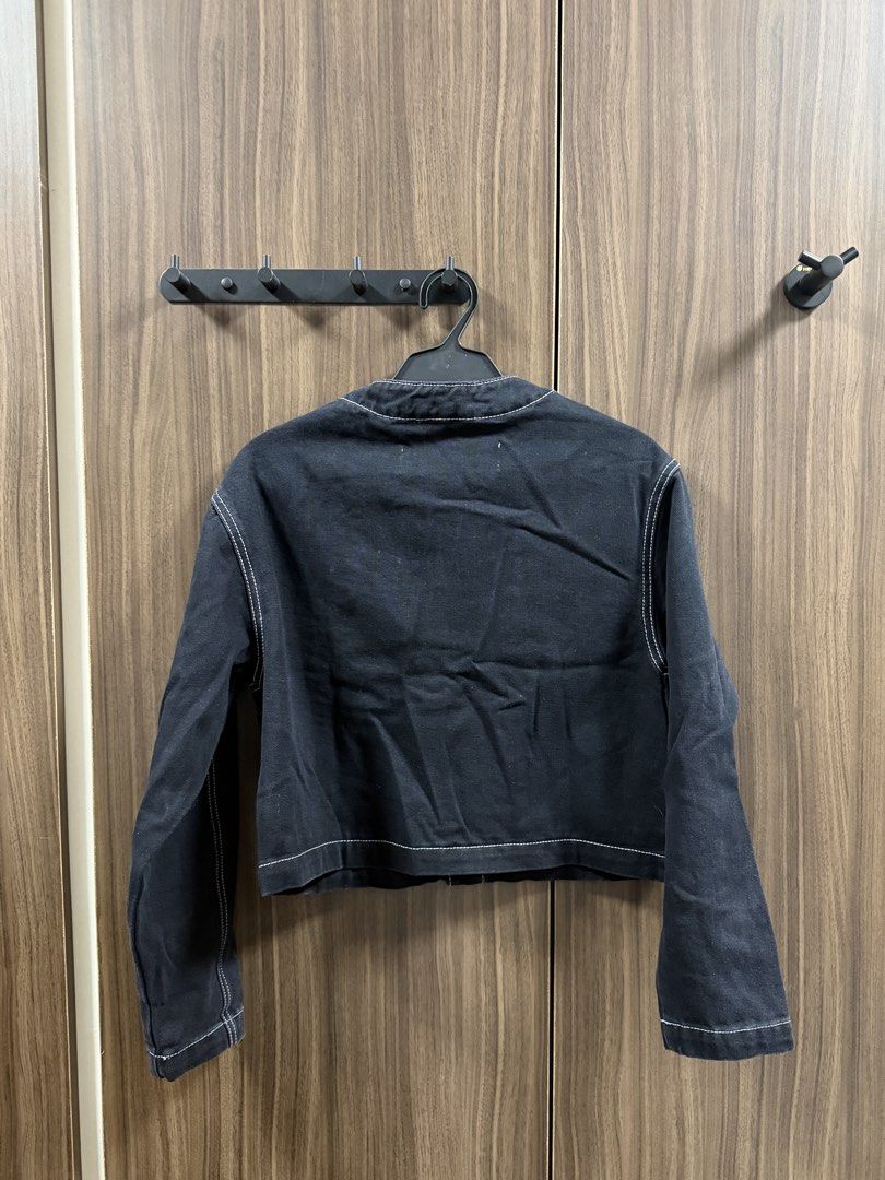 Straightforward denim jacket (Category: Coats, Jackets and Outerwear) located in Makati City. Submitted by clearcloset13 (Listing ID 1440474607, Image 2). Description: With tags showing original price of 1650 Size XS.