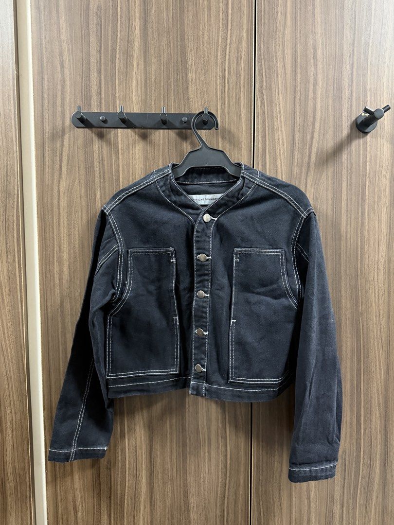 Straightforward denim jacket (Category: Coats, Jackets and Outerwear) located in Makati City. Submitted by clearcloset13 (Listing ID 1440474607, Image 1). Description: With tags showing original price of 1650 Size XS.