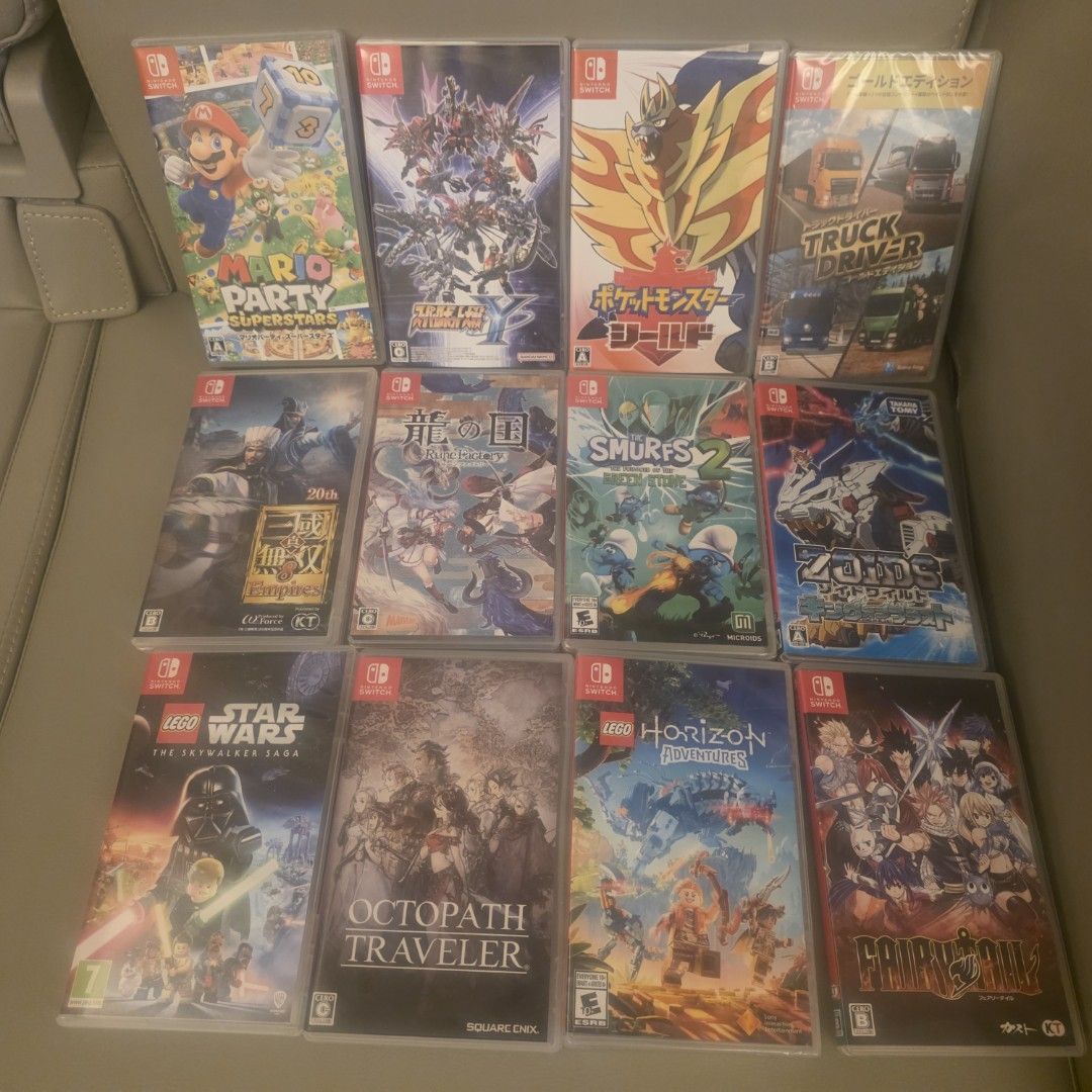 Switch Games 12隻 各有價錢 （分類：Nintendo 任天堂）位於 Hong Kong。 由 dannykimkim 提交（商品編號 1440542900，圖片 1）。簡介： 以下咁多隻遊戲內容全部都有中文 Mario Party Superstars 已賣出 機戰Y 已賣出 Pokemon 盾$210 Truck Driver 全新未開封已賣出 三國無雙8 Empires 已賣出 龍之國 $260 The Smurfs 2 全新未開封$240 Zoids 索斯機械獸 $180 Lego Star Wars The Skywalker $150 八方旅人1 $200 Lego Horizon Adventures 全新未開封 $230 魔導少年1 $200 面交主要荃灣線，荃灣至尖沙咀 郵寄可以平郵+$5，順豐運費到付 多要或即日優先，謝謝。。
