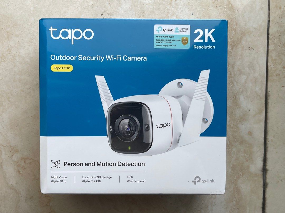Tapo C310 Outdoor Security Wi-Fi Camera (Category: Security Systems & CCTV Cameras) located in Pasay City. Submitted by kkalien (Listing ID 1440490619, Image 1). Description: Tapo C310 Outdoor Security Wi-Fi Camera Ultra-High-Definition Video: Records every image in crystal-clear 3MP definition. Wired or Wireless Networking: Connect your camera to the network through Ethernet or WiFi for more flexible installation. Advanced Night Vision: Provides