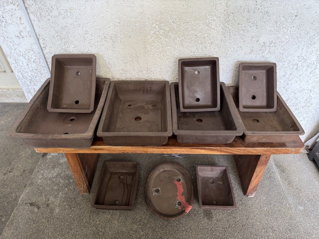 Terracotta Japan Bonsai Pots (Category: Pots & Planters) located in Calamba. Submitted by transitory (Listing ID 1440576799, Image 2). Description: Assorted sizes (large,medium and small) ₱6,800 for all pots used but in good condition Me freebies na 3 damaged pots pero usable pa Pick up or lalamove only at buyer’s expense Pm or contact 09165870869 Salamat 🙏🏽.
