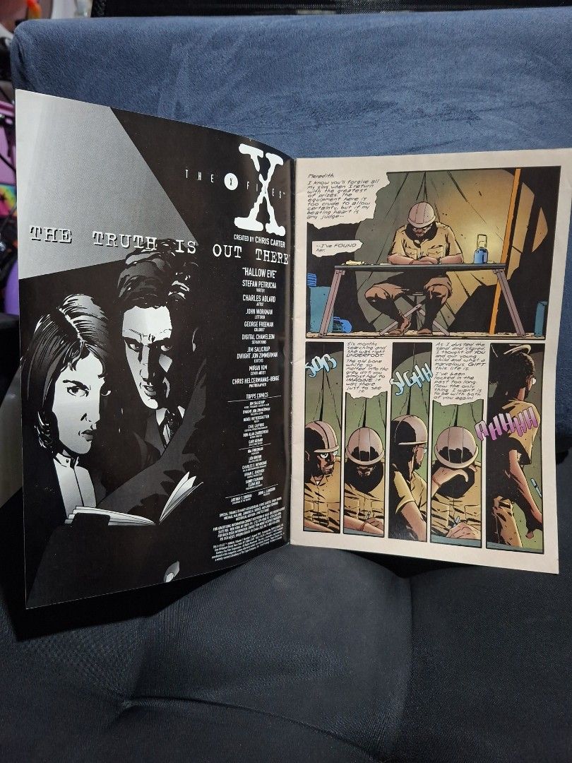 The X-Files issue #1 _ Annual (Category: Comics & Manga) located in Manila. Submitted by crujones (Listing ID 1440528553, Image 3). Description: X-Files issue #1 Topps comics Published: Year 1995 Story: A dig in Africa recovers bones of what may be "Eve", mother of the human race. Unfortunately, everyone who touches them on their trip to a Massachusetts university ends up dead. Is there a ghost of the worlds first woman protecting the remains, or