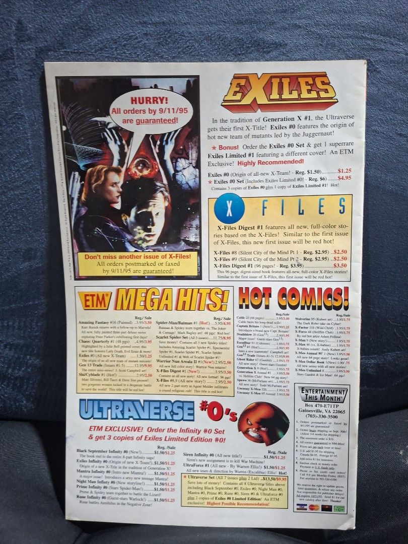 The X-Files issue #1 _ Annual (Category: Comics & Manga) located in Manila. Submitted by crujones (Listing ID 1440528553, Image 2). Description: X-Files issue #1 Topps comics Published: Year 1995 Story: A dig in Africa recovers bones of what may be "Eve", mother of the human race. Unfortunately, everyone who touches them on their trip to a Massachusetts university ends up dead. Is there a ghost of the worlds first woman protecting the remains, or