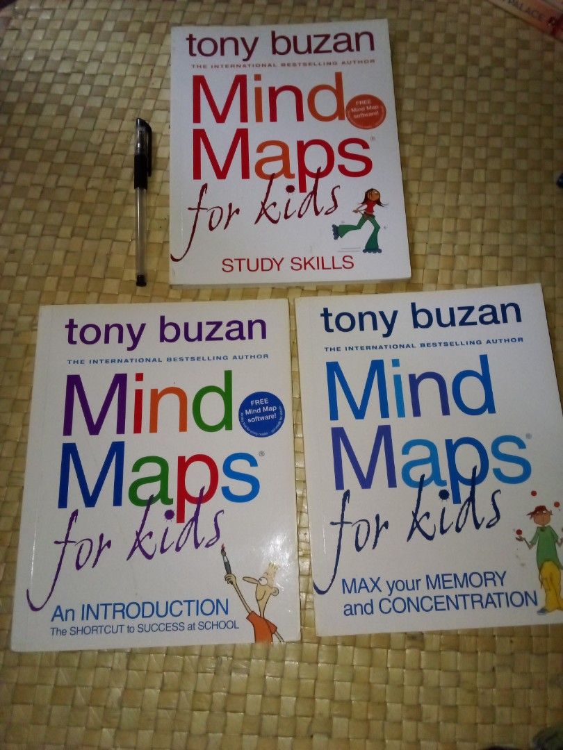 Tony Buzan Mind Maps for Kids Set (Category: Children's Books) located in Paranaque City. Submitted by booksbycccc (Listing ID 1440458054, Image 1). Description: - Set of 3 Tony Buzan Mind Maps for Kids books - Titles: 'Study Skills', 'An Introduction', 'Max your Memory and Concentration' - Helps children learn and improve memory and concentration - Pages are clear and easy to understand Payment first, 350 Indiv. if take all with discount. .