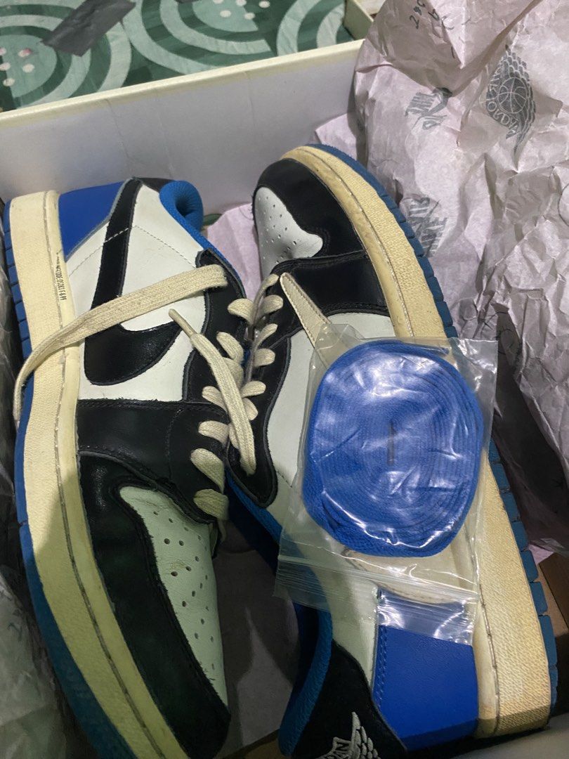 TRAVIS SCOOT FRAGMENTS (Category: Sneakers) located in Trece Martires City. Submitted by kiooo.77 (Listing ID 1440538951, Image 2). Description: SIZE 45 NEED WASH AND YELLOW STAIN, SOLE REP ONTI SA ISANG SHOE NA MALIIT LANG KITA SA PIC AND DI NAMAN SIYA NATATANGGAL - GREAT SHAPE NO HEAL DRAG .