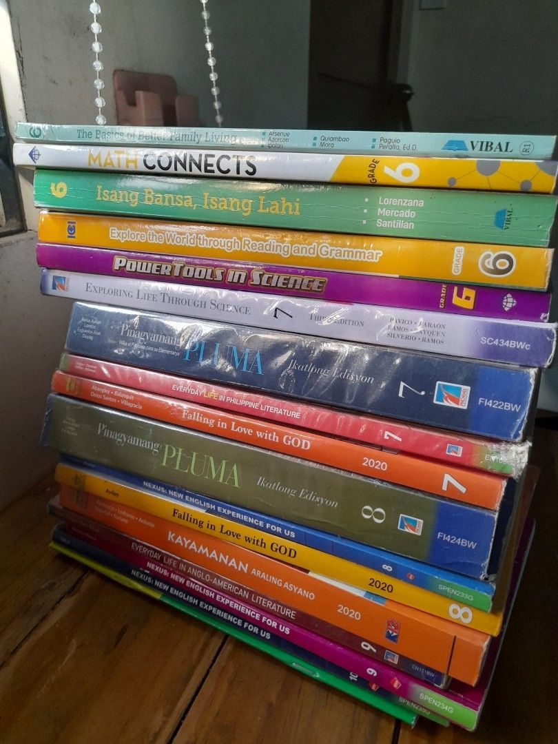 Used Grade 8, 9, & 10 Textbooks (Category: Textbooks) located in Valenzuela. Submitted by nicodemus.balani (Listing ID 1440457663, Image 1). Description: SELLING USED BOOKS Grade 8 Pinagyamang Pluma Grade 8 Nexus New English Experience for Us Grade 8 Falling in Love with God Grade 9 Everyday Life in Anglo-American Literature Grade 9 Nexus New English Experience for Us Grade 9 Nexus New English Experience for Us Grade 10 Nexus New English Experien