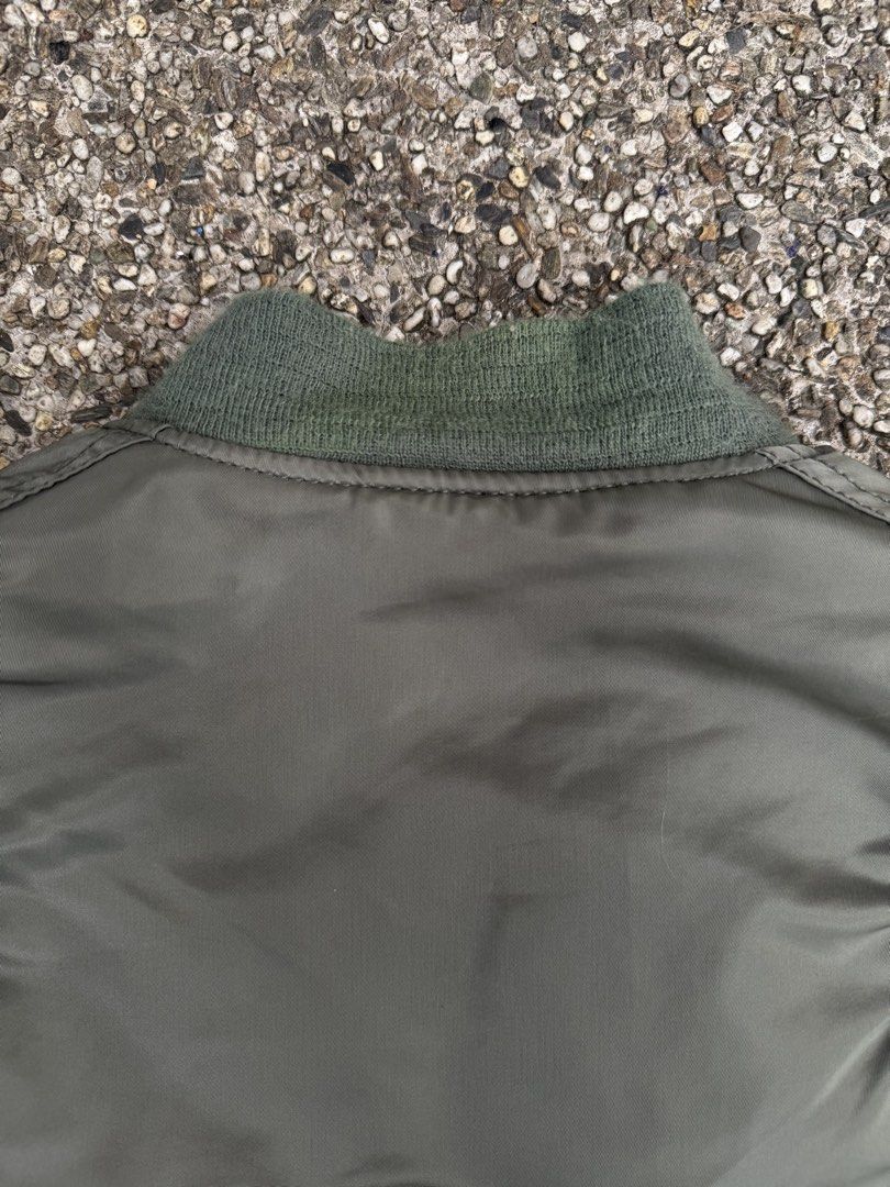 Vintage Alpha Industries MA-1 Bomber Jacket (Category: Coats, Jackets and Outerwear) located in Quezon City. Submitted by though.bare (Listing ID 1440500153, Image 3). Description: Fits on L up to XL for Men In good, worn condition. See photos for flaws. Width : 26" Length : 24.5" Sleeve : 24.5" Shoulder : 19.5" No-when worns. Listings not marked sold/reserved are available. These are preloved/used items, manage expectations. Visit my profile for