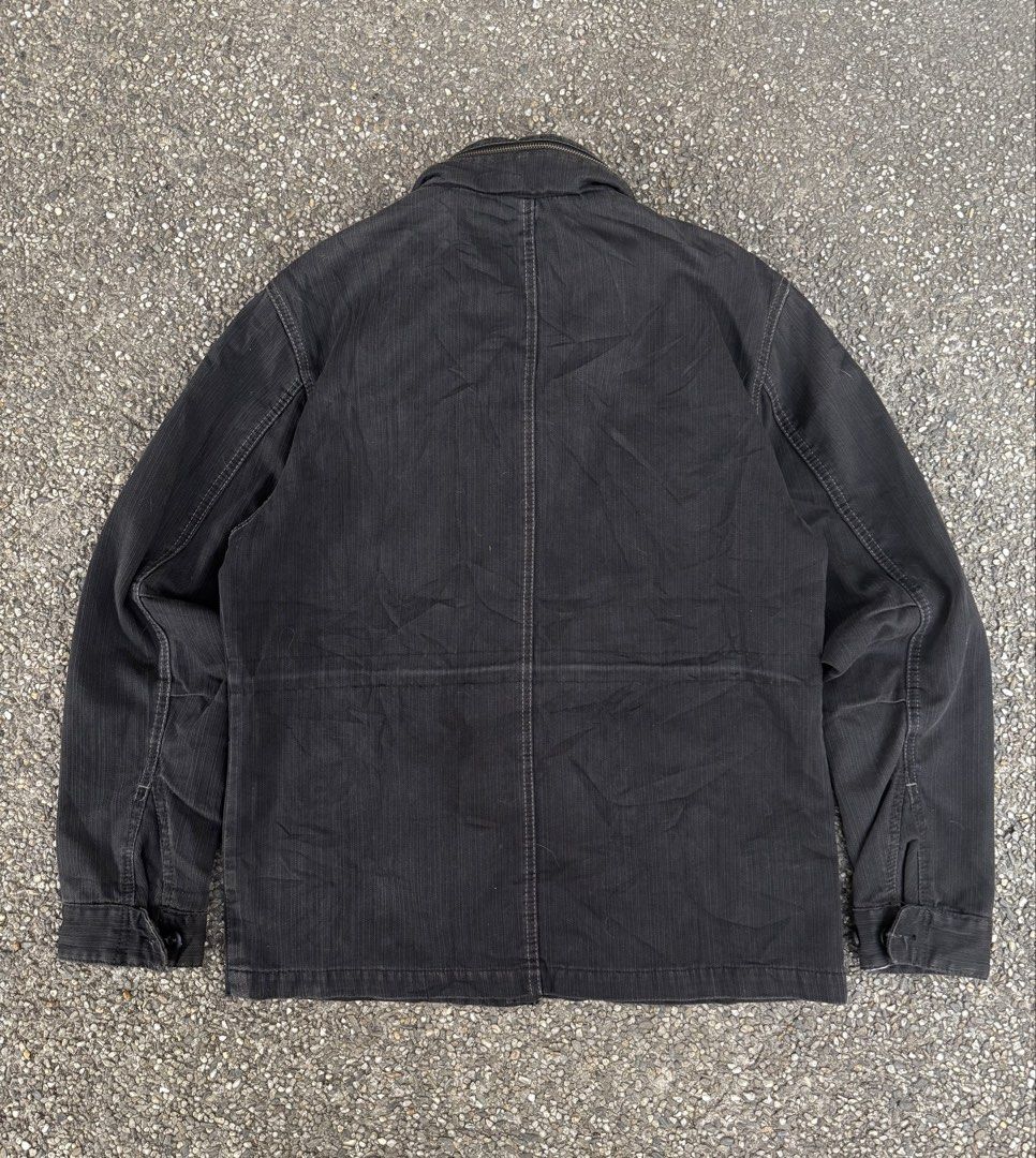 Vintage Jungle Storm Washed Black Field Jacket (Category: Coats, Jackets and Outerwear) located in Quezon City. Submitted by though.bare (Listing ID 1440439047, Image 3). Description: Fits on M-L for Men In worn condition. See photos, one shoulder button needs to be sewn back on (loosened) Width : 22" Length : 27" Sleeve : 25" Shoulder : 18.5" No-when worns. Listings not marked sold/reserved are available. These are preloved/used items, manage ex