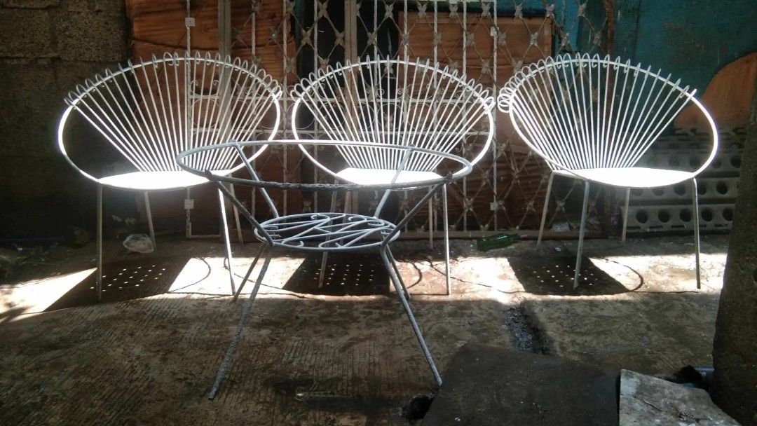 White Metal Acapulco Style Chairs and Table Set (Category: Tables & Sets) located in Manila. Submitted by erica111591 (Listing ID 1440402065, Image 1). Description: - Set includes 3 white metal chairs and 1 matching table. - Classic Acapulco-inspired design. - Features perforated metal seats. - Ideal for outdoor spaces like patios or gardens. - Clean, modern metal frame. - Ready for its new home..