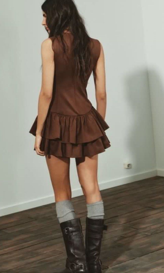 Zara faux suade brown (Category: Dresses) located in Makati City. Submitted by grwmdeclutter (Listing ID 1440486343, Image 3). Description: Used once for a few hrs lang.